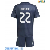 Camisa de time de futebol Real Madrid Antonio Rudiger #22 Replicas 2º Equipamento Infantil 2025-26 Manga Curta (+ Calças curtas)